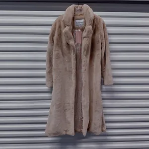 Juicy Couture Women’s Medium Dusty Pink Teddy Trench Faux Fur Coat Y2K Plush thumbnail 3