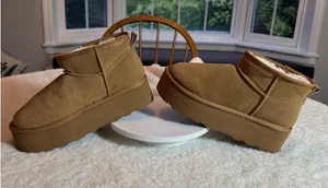 Cushionare Womens Hip Suede Platform Mini Boots Tan Chestnut Size 8M thumbnail 1