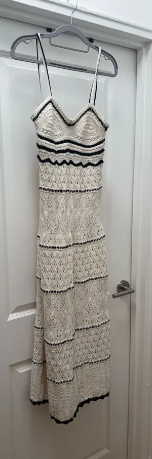 ZARA Crochet Maxi Dress Knit thumbnail 1