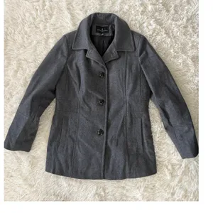 London Fog Women's Gray Wool Blend Coat Jacket Classic Pea Coat Medium‎ thumbnail 4