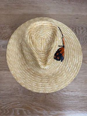 San Diego Hat Embroidered Butterfly Straw Women's Hat, OS thumbnail 7