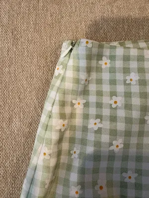 Light green gingham mini skirt Size 0 thumbnail 4