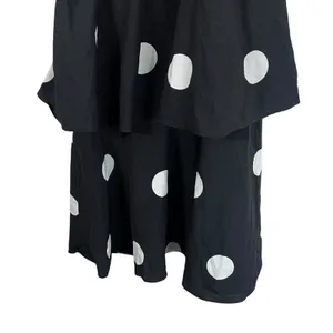 OPT Rockabilly Polka Dot Midi Dress Black White Tiered Ruffle 50s Retro Size XS thumbnail 4