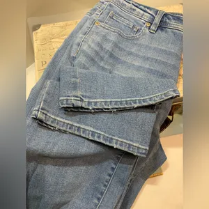 Style and Co Straight Leg Distressed Denim Blue Jeans thumbnail 11