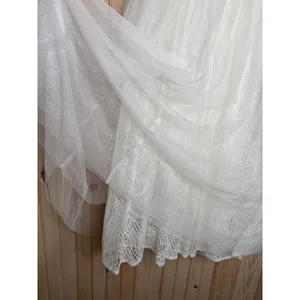 NWT Lulus Blissful Forever White Tulle Lace Strapless Pleated Maxi Dress Size M thumbnail 5