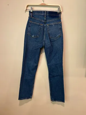 Abercrombie and Fitch the straight ankle ultra high rise jeans thumbnail 5