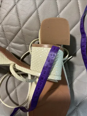 Zara Cream Textured Square-Toe Ankle Strap Mules thumbnail 7