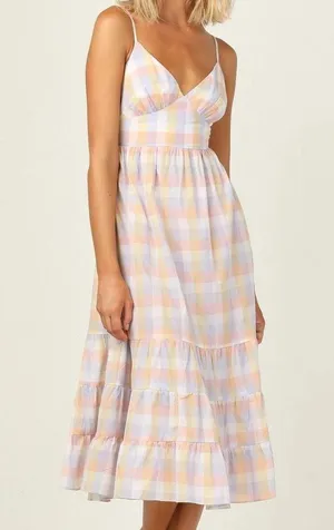 Jessica Simpson Pastel Gingham Maxi Dress thumbnail 1