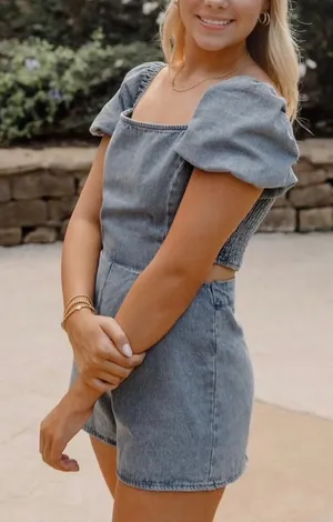 Altar'd State Jean romper  thumbnail 1