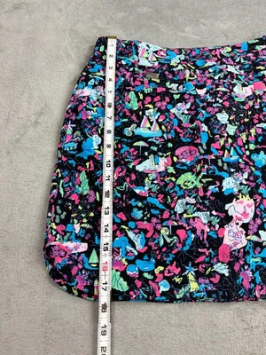 Lulu-B Skort Skirt Women's 2 Black Pink Geometric Stretch Performance Athletic thumbnail 4