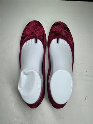 City Streets Women's Velvet Ballet Flats Burgundy casual work holiday comfort 9 thumbnail 6