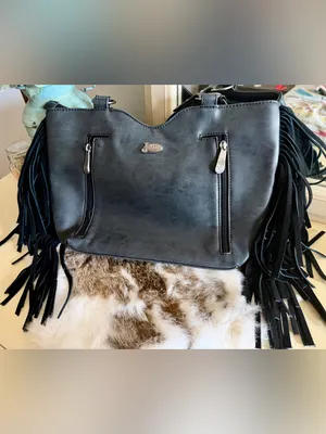 Justin Boots Black Shoulder Bag with Turquoise Accent thumbnail 2