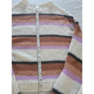 Billabong Sweater Sz S‎ Seeing Double Striped Boxy Comfy Lagenlook Earthy thumbnail 5