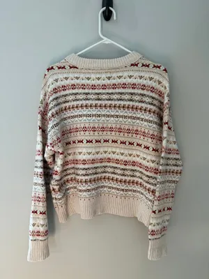 American Eagle Fair Isle Cropped Sweater Women’s M thumbnail 5