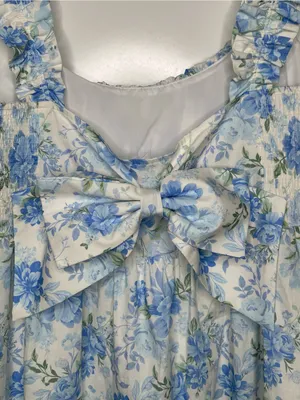 ARULA Alexa Blue Floral Bow Back Ruffle Mini Dress Size 2X thumbnail 8