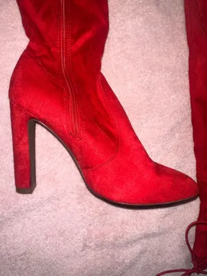 Red Suede thigh-high boots  thumbnail 3