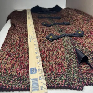 Patricia Barrera Alpaca Wool Leather Knit Toggle Cardigan Coat Chile Handmade L‎ thumbnail 9