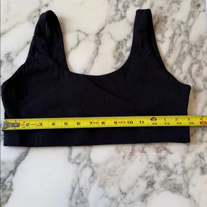 NWOT Quince Women's Black Comfort Rib Tank Bralette (2-pack) L Sold Out Online thumbnail 4