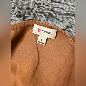 Cremieux Women’s Caramel Long Sleeve Boho Red Embroidered Pullover Shirt Size L thumbnail 3