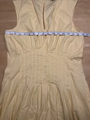 Maeve The Hailey Sleeveless V-Neck Pintuck Midi Dress Sz M thumbnail 7
