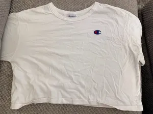 Champion White Heritage Cropped T-Shirt with Embroidered C Logo Size L thumbnail 1