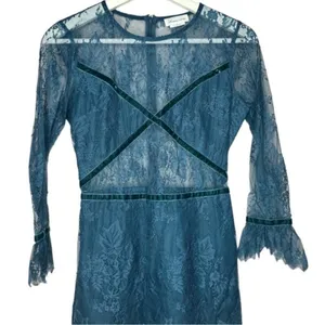 Lovers + Friends Shimmer Cutout Lace Mini Dress Holiday New Years XS thumbnail 4