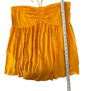 Y2K Halter Tube Top Mustard‎ Yellow XL Babydoll Flowy Coastal Cowgirl Festival thumbnail 7