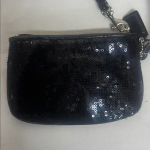 Coach Midnight Black mermaid Sequin Wristlet thumbnail 3