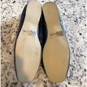 Appleseed's Loafers Women 9.5N Navy Blue Classic Preppy Leather Square Toe Flats thumbnail 4