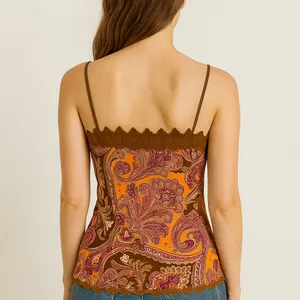 Rampage Orange and Brown Paisley Camisole thumbnail 2