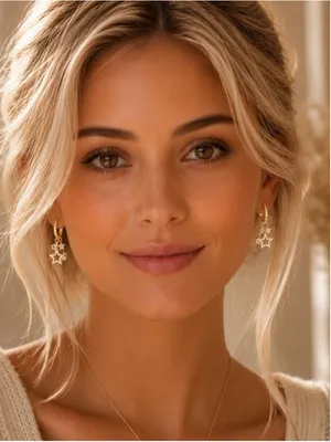 NEW Shooting Stars Zircon and Gold Hoop Earrings NWT thumbnail 4