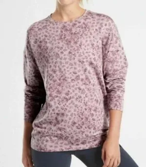 Athleta Studio to Street Pullover Sweatshirt Large Pink thumbnail 1