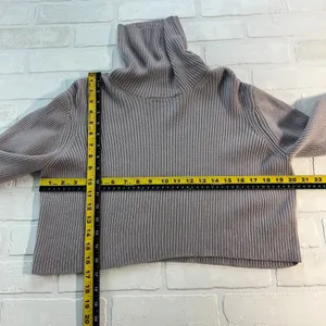 Wilfred Aritzia Sweater Small Cropped Turtleneck Merino Wool‎ Ribbed Pullover S thumbnail 2