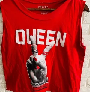 On Fire women's cutoff T-shirt medium rr thumbnail 1