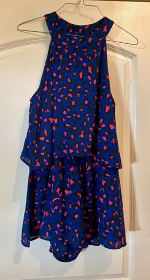 Peach Love California NWOT Cheetah print romper size medium thumbnail 1