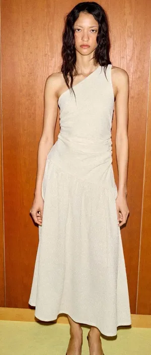 ZARA Asymmetrical Textured Dress thumbnail 1