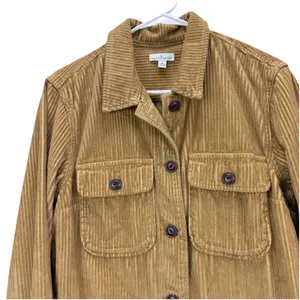 LL Bean Wide Wale Corduroy Button Up Cotton Shirt Jacket Size‎ MEDIUM Pockets thumbnail 5
