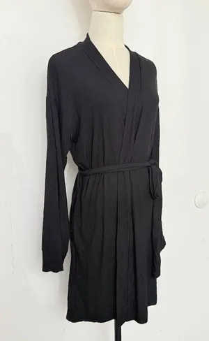 Skims Soft Lounge Robe In Onyx thumbnail 8