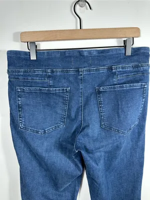 Free People We The Free Double Dutch Pull-On Slit Skinny Jeans Denim Size Medium‎ thumbnail 6