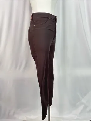 Studio F Brown Coated High-Rise Skinny Pants (1423) thumbnail 5