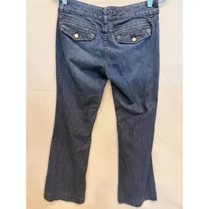 White House Black Market Noir‎ Low Rise Flare Jeans Y2K Blue Denim Size 6R thumbnail 4