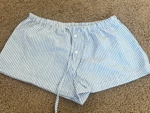 Blue and White Striped Shorts thumbnail 1