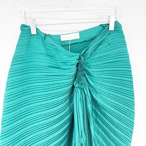 NWT‎ Donnee Par Dieu Pleated Maxi Skirt Women's Size M Green thumbnail 4