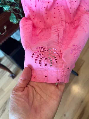 crown & ivy Bright Pink Eyelet Tiered Midi Dress thumbnail 8