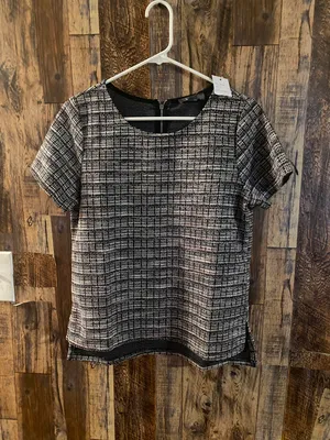 Belle by Beldini NWT women's short sleeve blouse size small. Stripped Q36 thumbnail 2