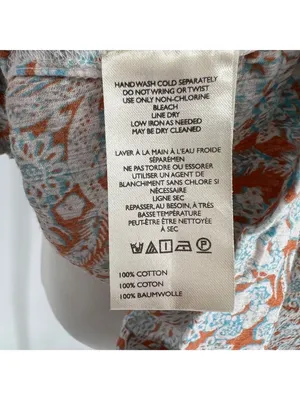 By Anthropologie Boho Peasant Floral Shirred Blouse Brown Blue Size Large thumbnail 9