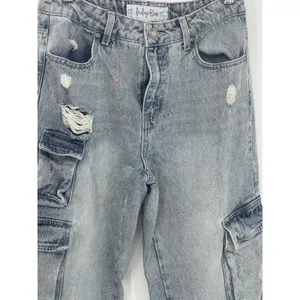 Indigo Rein Juniors' High-Rise Skater Wide-Leg Light‎ Wash Jeans Size 7x32 Q0021 thumbnail 2