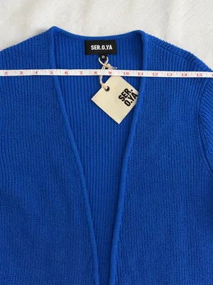 SER.O.YA Royal Blue Maxi Belted Knit Cardigan XS NWT thumbnail 11