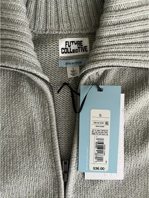 Zip Up Sweater Gray thumbnail 2