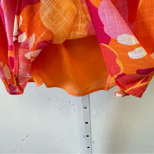 SABO Australia Floral Puff‎ Sleeve Summer Mini Dress Sz 4 Pink Orange thumbnail 6